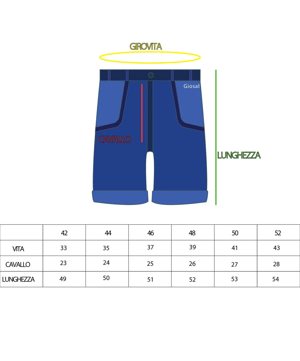 Bermuda Pantaloncino Uomo Jeans Denim Rotture Slim Cinque Tasche GIOSAL-PC1815A