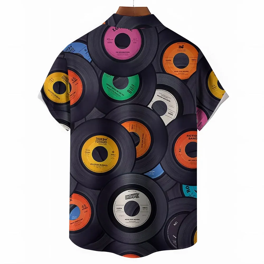 Disc Printed Casual Short Sleeve Shirt