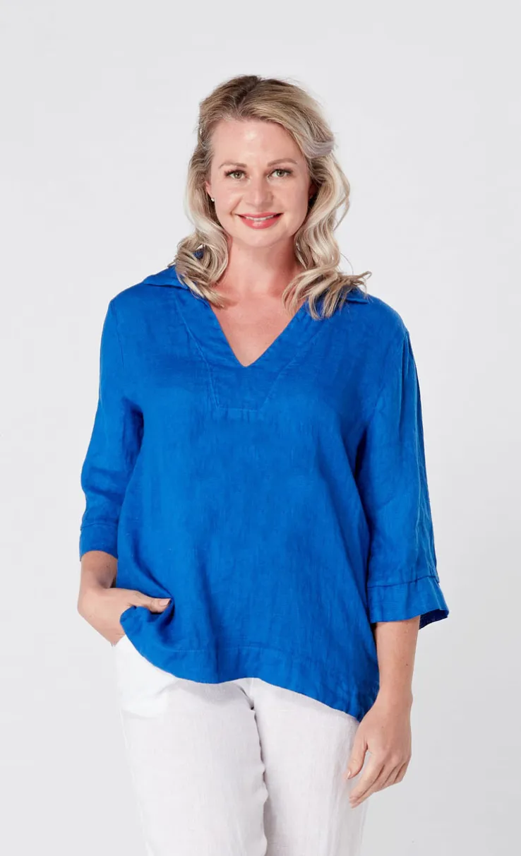Luca Vanucci shirt 1425, collared linen (2 colors)