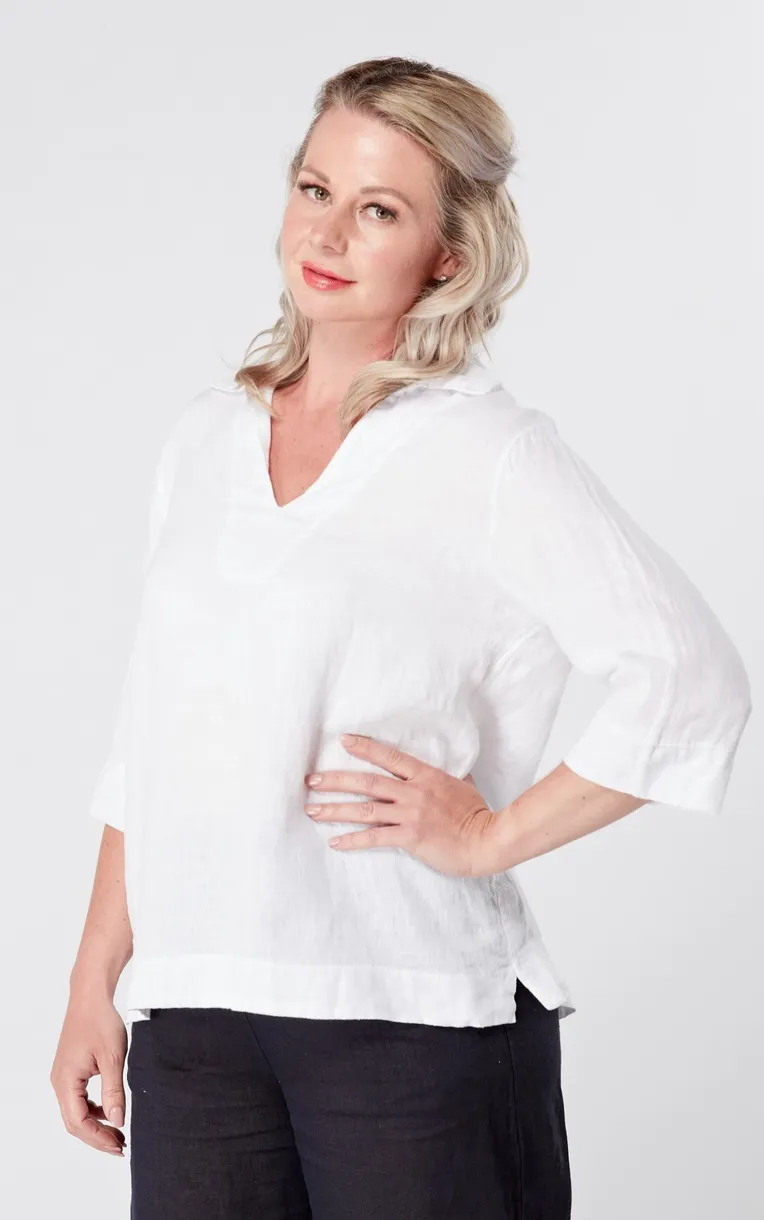 Luca Vanucci shirt 1425, collared linen (2 colors)