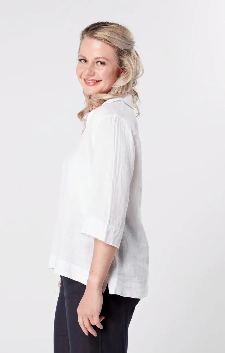 Luca Vanucci shirt 1425, collared linen (2 colors)