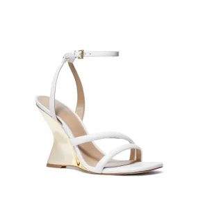 Nadina Lizard Embossed Leather Wedge Sandal