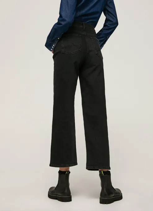 Pepe Jeans Women's high-waisted jeans trousers Lexa Sky Wide Fit High PL204162XF18 000 denim black 