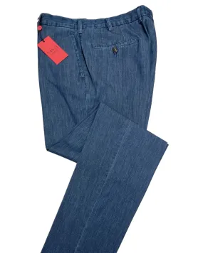 Stretch-Cotton Denim Pants - Blue