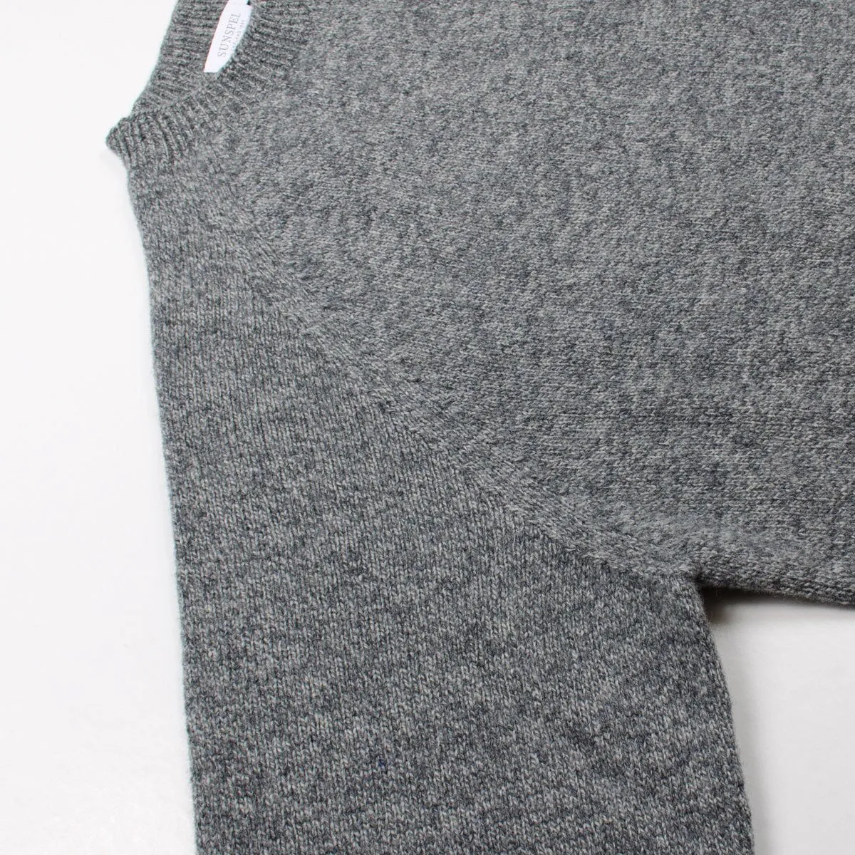 Sunspel - Lambswool Crewn Neck Sweater - Mid Grey