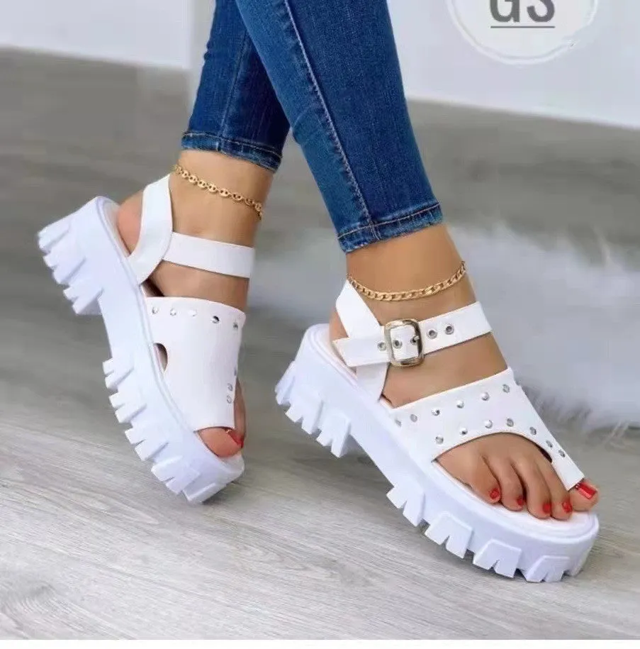 Thick bottom buckle high-heeled sandals HPSD211