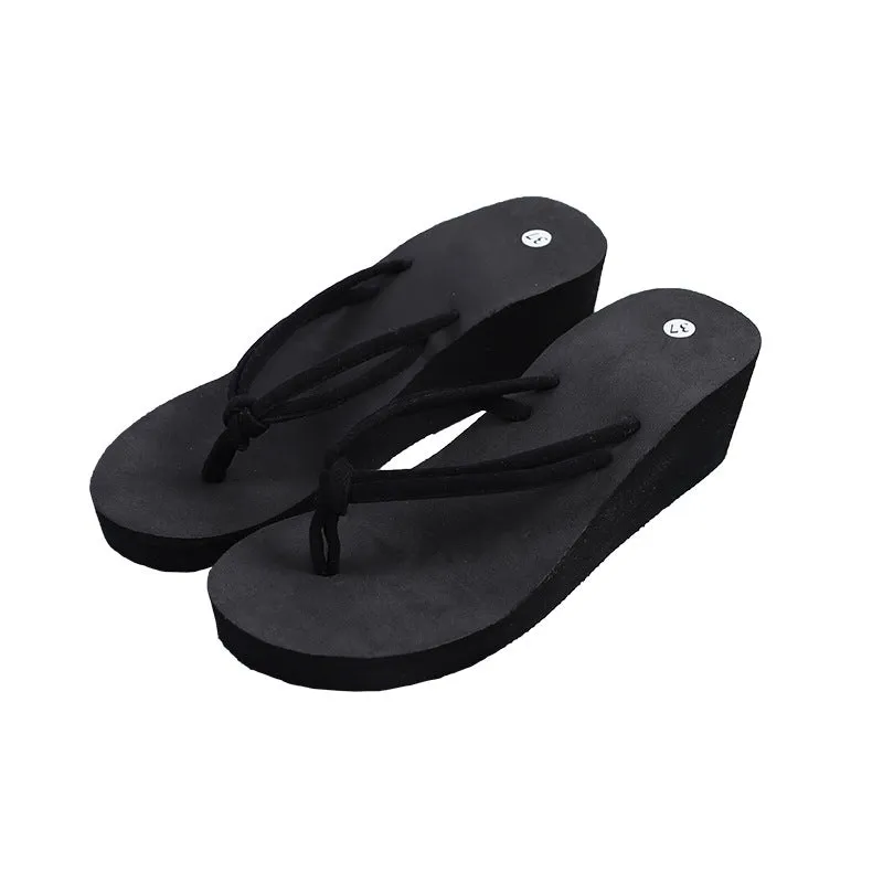 Women's Thick-soled  High-heeled Flip-flops - Women's shoes